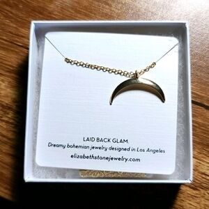 New Cresent Moon Gold Tone Necklace